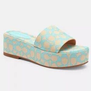 NEW COACH Women's Eloise Jacquard Sandal Blue – Size 8 (CT816)